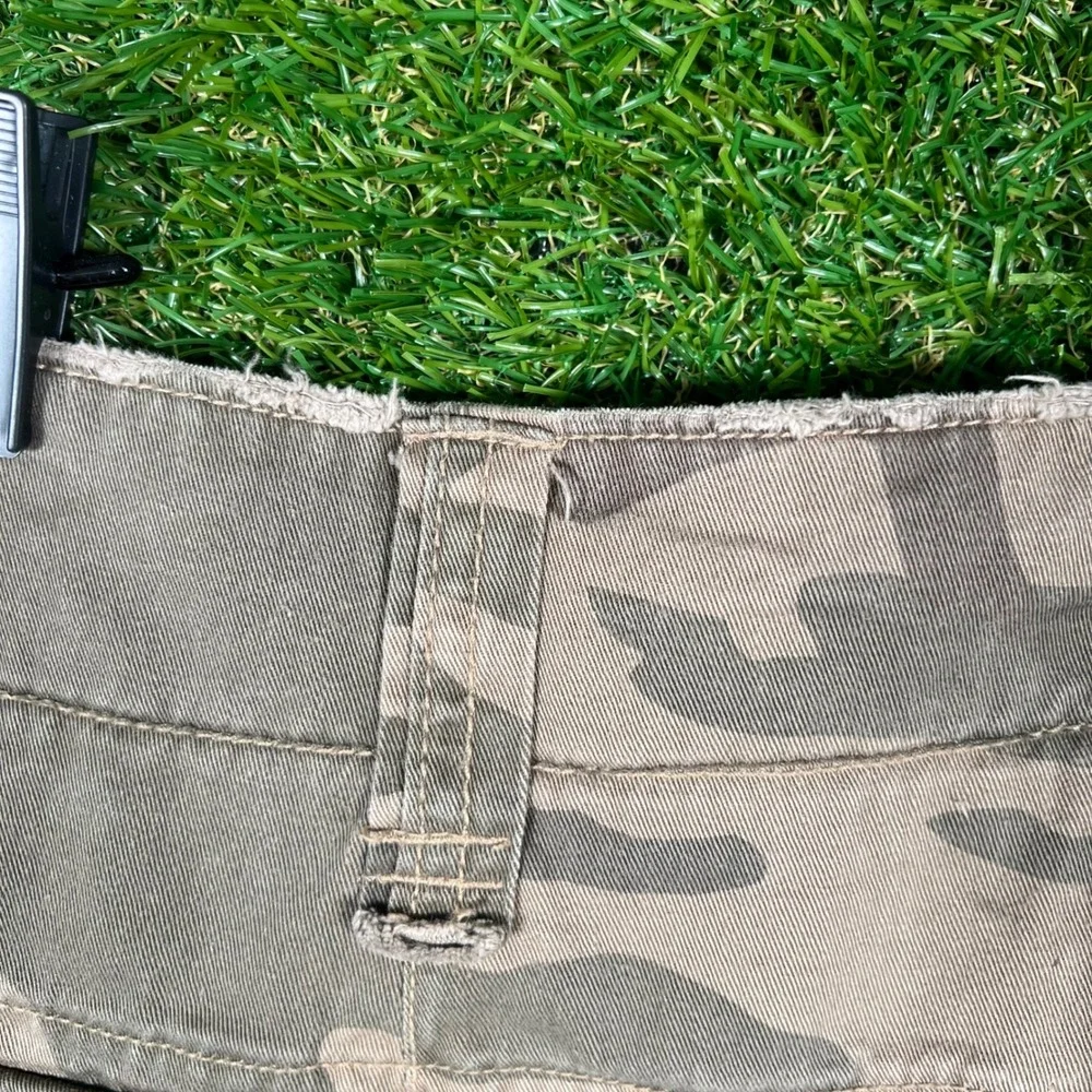 Wearfirst Mens Camouflage‎ Cargo Shorts Size 34 Green Brown Cotton Twill Y2K